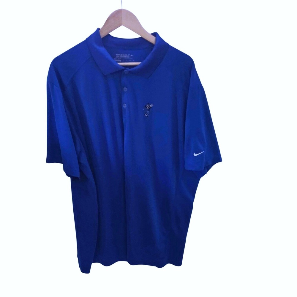 Disney Parks Nike Golf Blue Polo Shirt XXL Mickey Mouse Dri-Fit Tour Performance - Picture 2 of 4